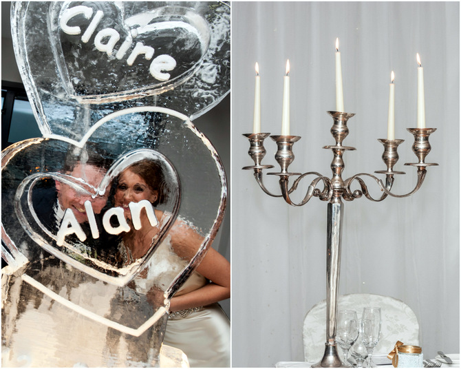 heart ice sculpture wedding